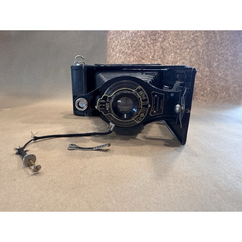 Kodak No. 2 Folding Autographic Brownie Vintage Bellows Film Camera Black